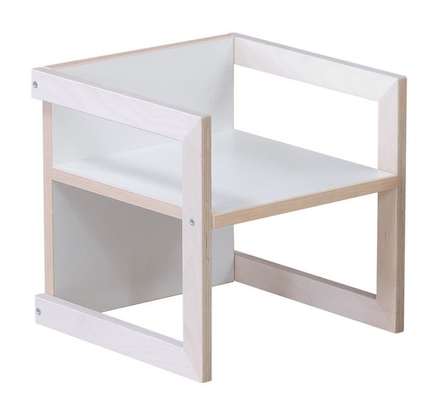 PiHaMi Kinderstuhl Stuhl Tisch Michel in 3 Sitzhöhen Farbe: Weiß / Birke