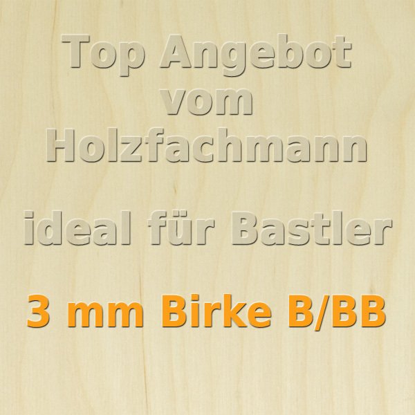 Birke B/BB 3mm 50x30 cm