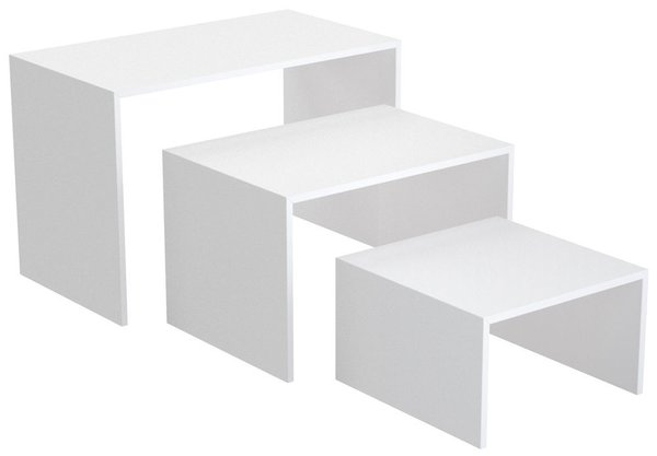 Präsenter Warenträger Set 3-teilig Vorlagetisch Farbe: Weiß