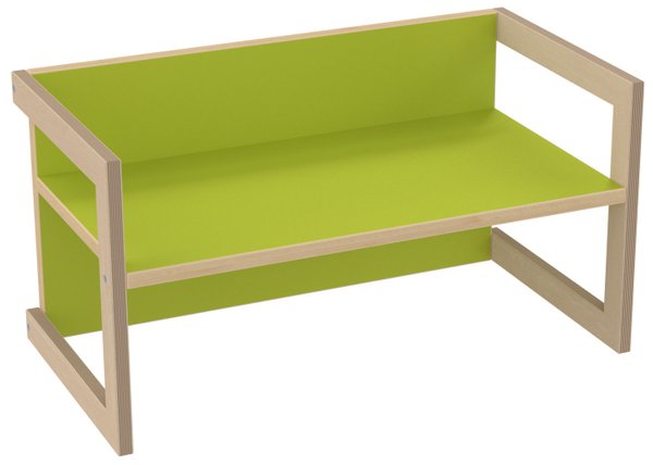 PiHaMi Kindersitzbank Stuhl Tisch Hannes in 3 Sitzhöhen Farbe: Grün / Birke
