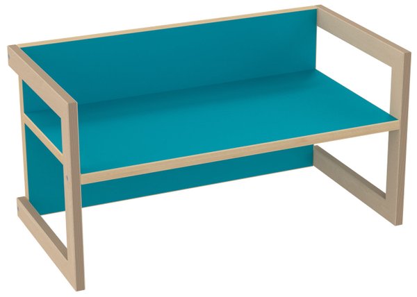PiHaMi Kindersitzbank Stuhl Tisch Hannes in 3 Sitzhöhen Farbe: Blau / Birke