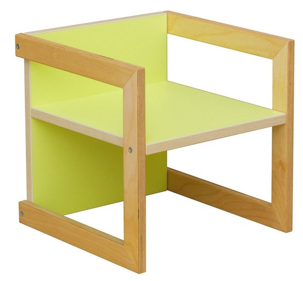 PiHaMi Kinderstuhl Stuhl Tisch Michel in 3 Sitzhöhen Farbe: Grün / Birke