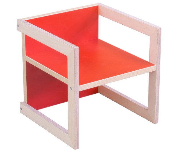 PiHaMi Kinderstuhl Stuhl Tisch Michel in 3 Sitzhöhen Farbe: Rot / Birke
