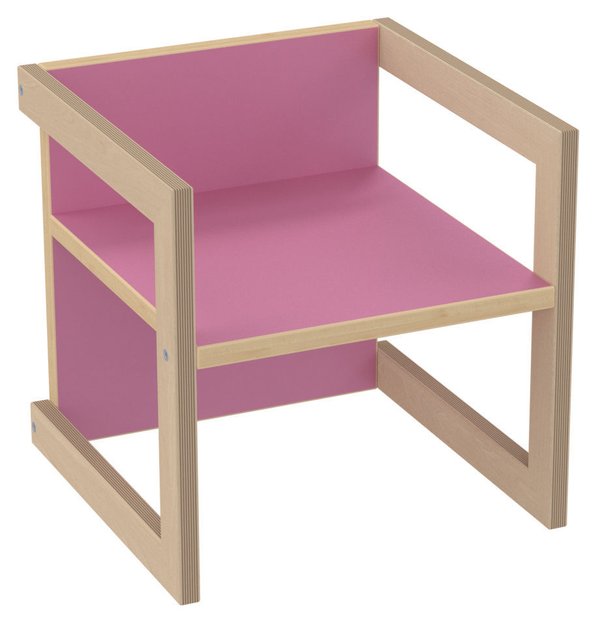 PiHaMi Kinderstuhl Stuhl Tisch Michel in 3 Sitzhöhen Farbe: Pink / Birke