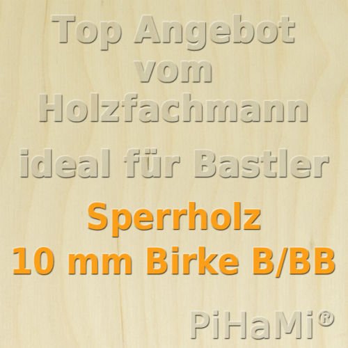 Birke 5 Platten B/BB 10 mm 75x50cm